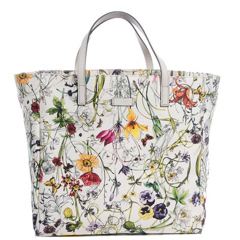 gucci flower tote|Gucci floral tote large.